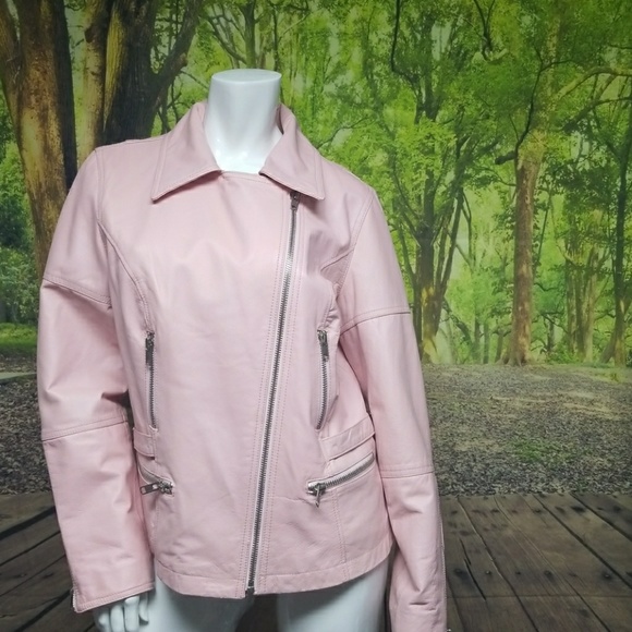 Together Jackets & Blazers - PINK LEATHER JACKET